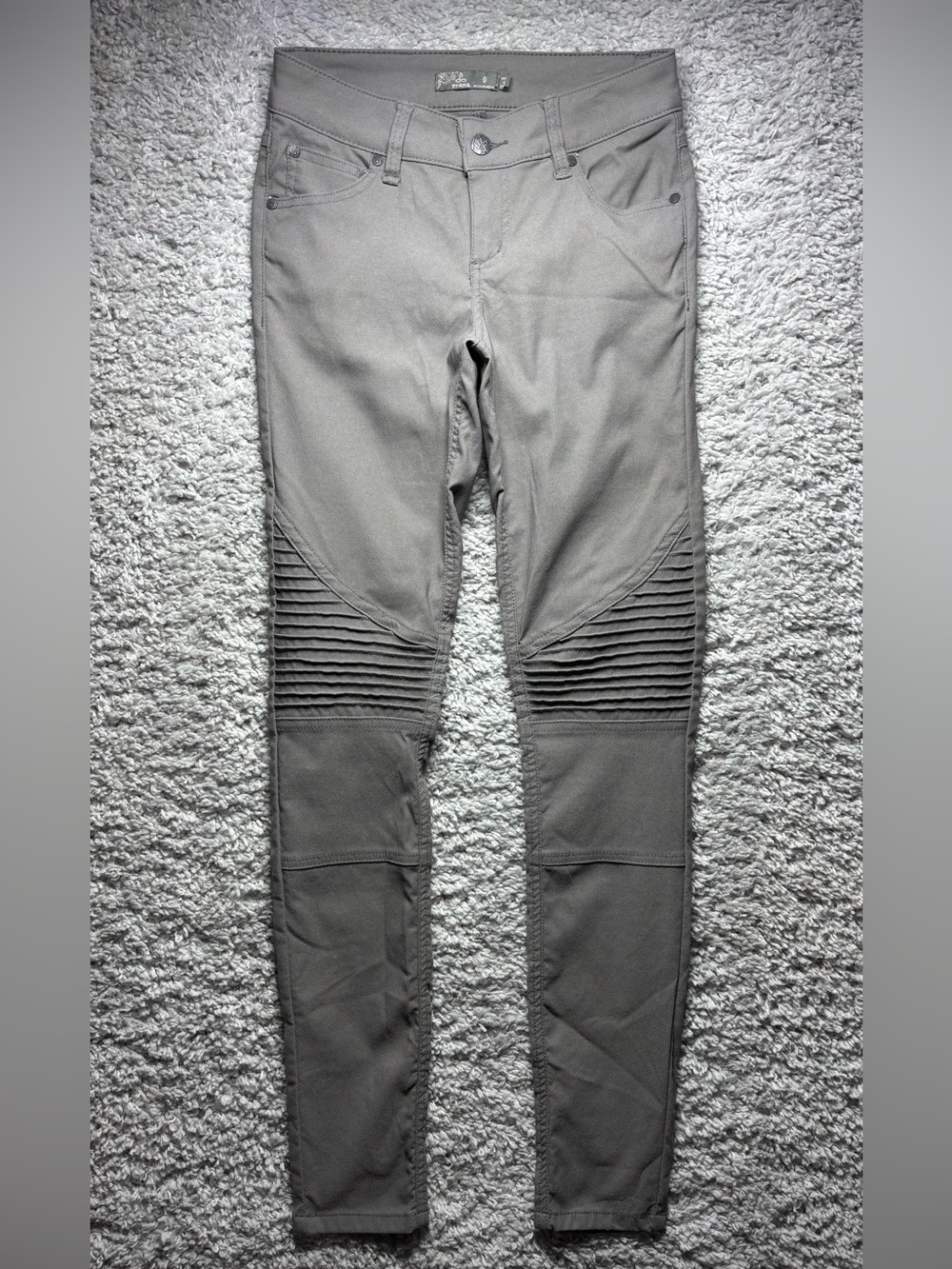 PRANA Pants Womens 0 Brenna Ribbed Moto Detail Stretch Skinny Sun Water Proof
